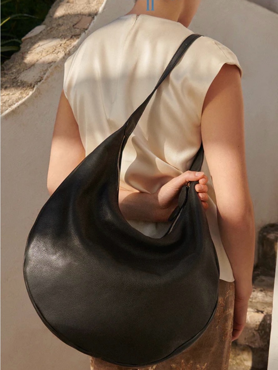 Liffner Moon Hobo Black Leather Adjustable Shoulder Bag / Crossbody — image 4 of 8